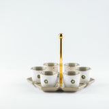 Asala - Arabic Coffee Cups With Holder - Olive Green & Gold