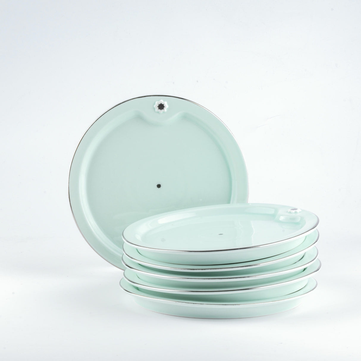 Asala - Dessert Serving Plates - Teal & Silver