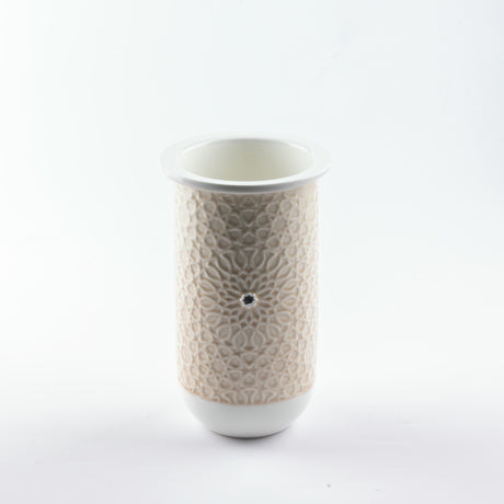 Asala - Medium Decorative Vase - Beige & Silver