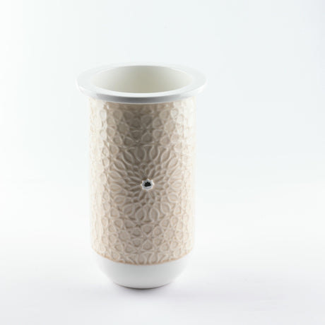 Asala - Large Decorative Vase - Beige & Silver