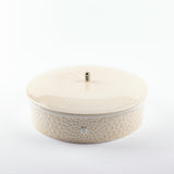 Asala - Large Decorative Canister - Beige & Silver