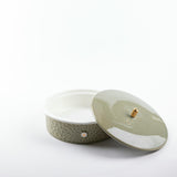 Asala - Medium Decorative Canister - Olive Green & Gold