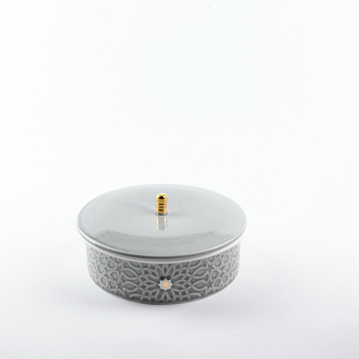 Asala - Medium Decorative Canister - Grey & Gold