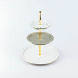 Asala - 3 Tier Plate - Olive Green & Gold