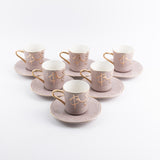 Jiwar - Cappuccino Set (12-Pc)- Lavender & Gold