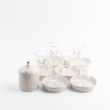 Jiwar - Tea Set (13-Pc) - Beige & Silver