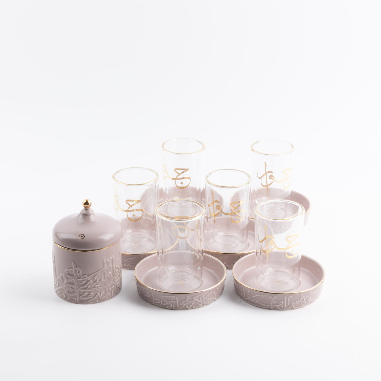 Jiwar - Tea Set (13-Pc) - Lavender & Gold