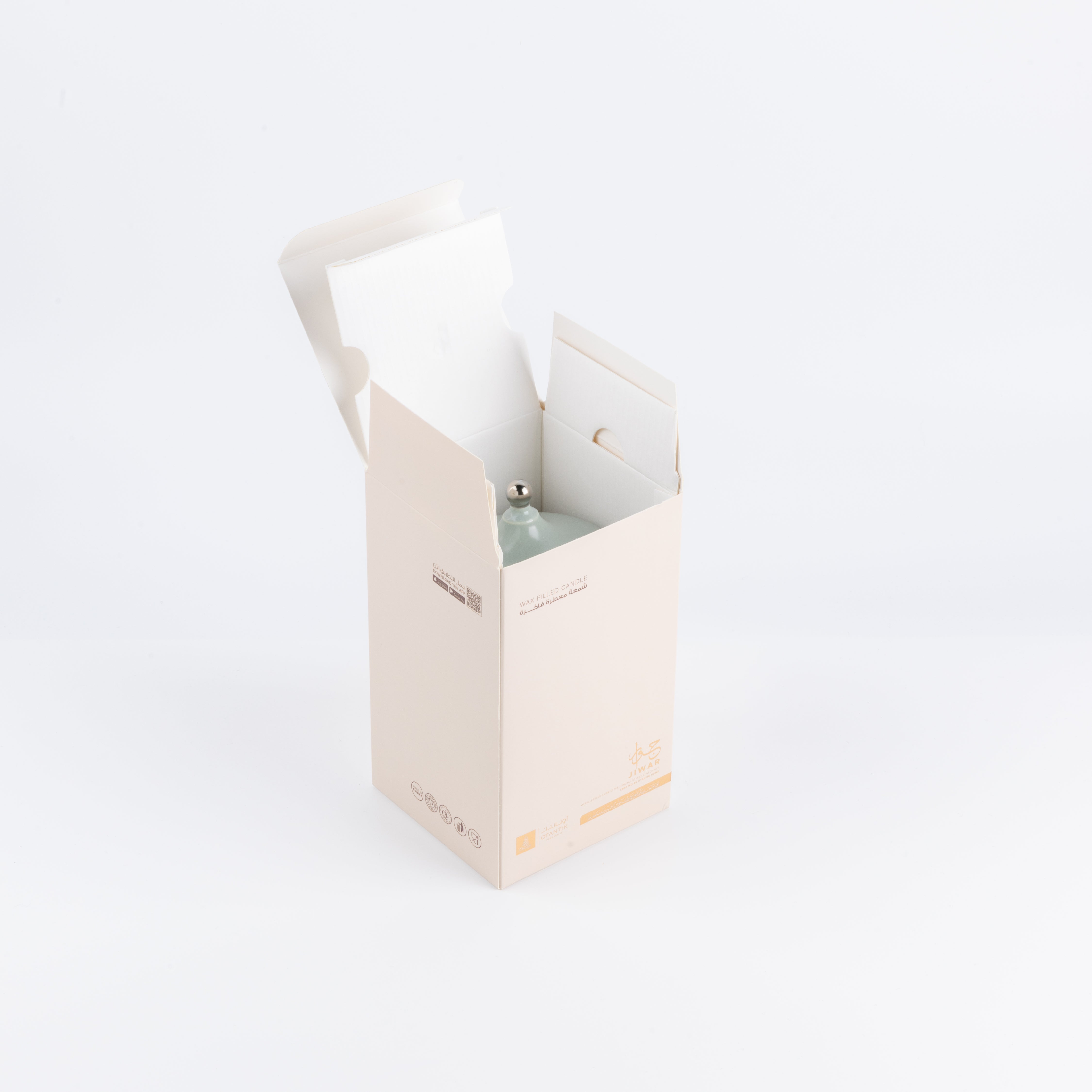 Jiwar - Medium Candle| Sea Rose - Mint Green & Silver – Otantik Home