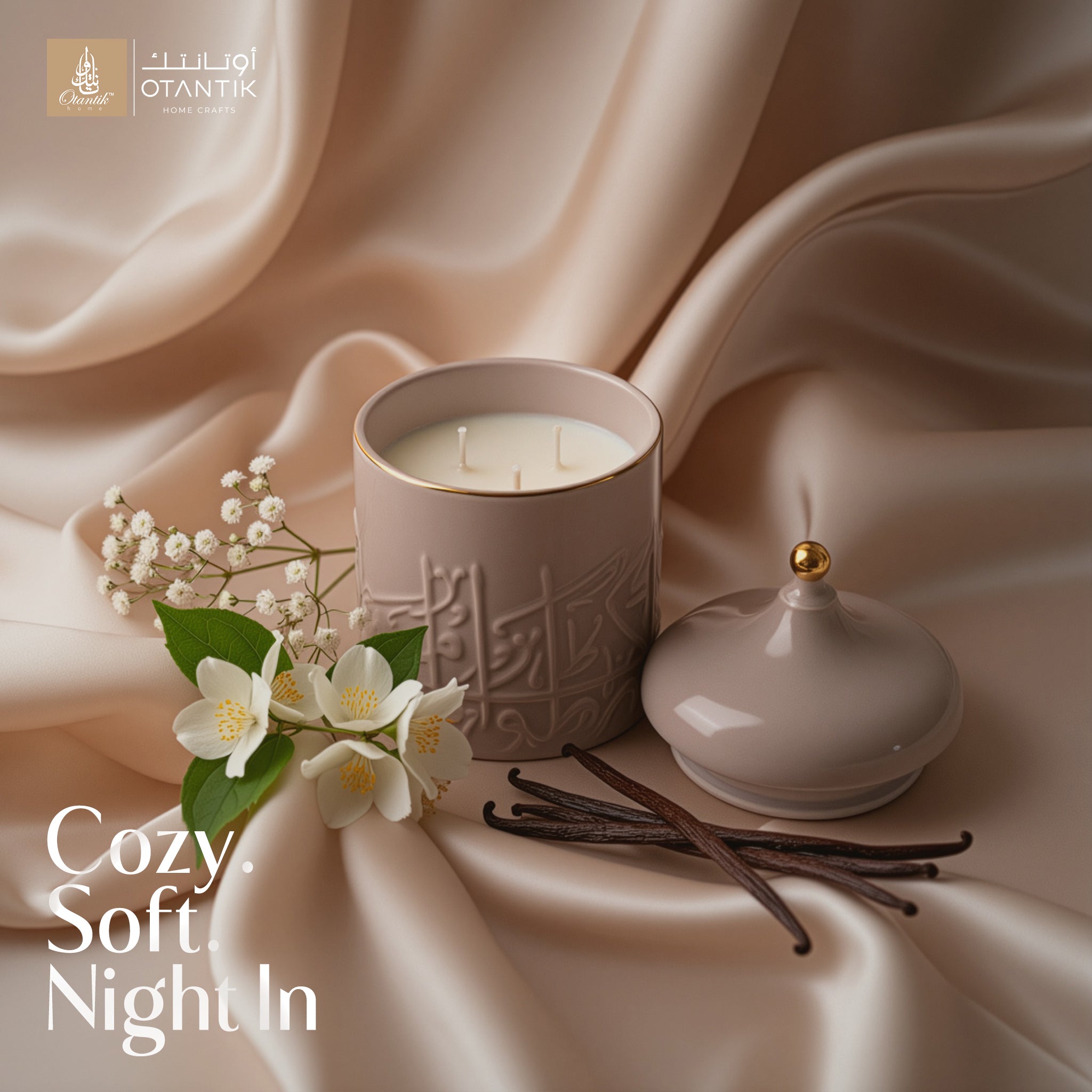 Jiwar - Large Candle| Jasmine Vanilla - Lavender & Gold – Otantik Home