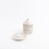 Jiwar - Small Lantern Candle Holder - Beige & Gold