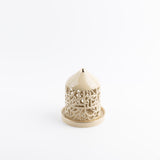 Jiwar - Small Lantern Candle Holder - Ivory & Gold