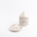 Jiwar - Medium Lantern Candle Holder - Beige & Gold