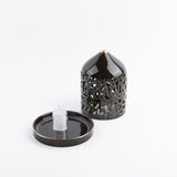 Jiwar - Medium Lantern Candle Holder - Black & Gold