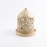 Jiwar - Large Lantern Candle Holder - Ivory & Gold