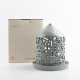 Jiwar - Large Lantern Candle Holder - Green mint & Silver