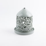 Jiwar - Large Lantern Candle Holder - Green mint & Silver