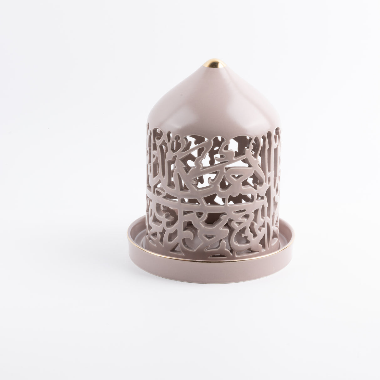 Jiwar - Large Lantern Candle Holder - Lavender & Gold