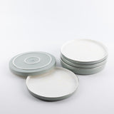 Jiwar - Dessert Serving Plates - Green mint & Silver