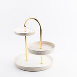 Jiwar - 3 Tier Plate - Beige & Gold