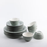 Jiwar - Dinner Set (18-Pc) - Green mint & Silver