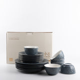 Jiwar - Dinner Set (18-Pc) - Haze Blue & Silver