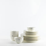 Liqa'a - Dinner Set (18-Pc) - Pearl White & Silver