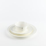 Liqa'a - Dinner Set (18-Pc) - Pearl White & Silver