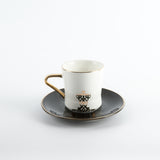 Naqsh -   Cappuccino Set (12-Pc) -Black & Gold