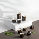 Naqsh - Arabic Coffee Cups (12-Pc)- Black & Gold