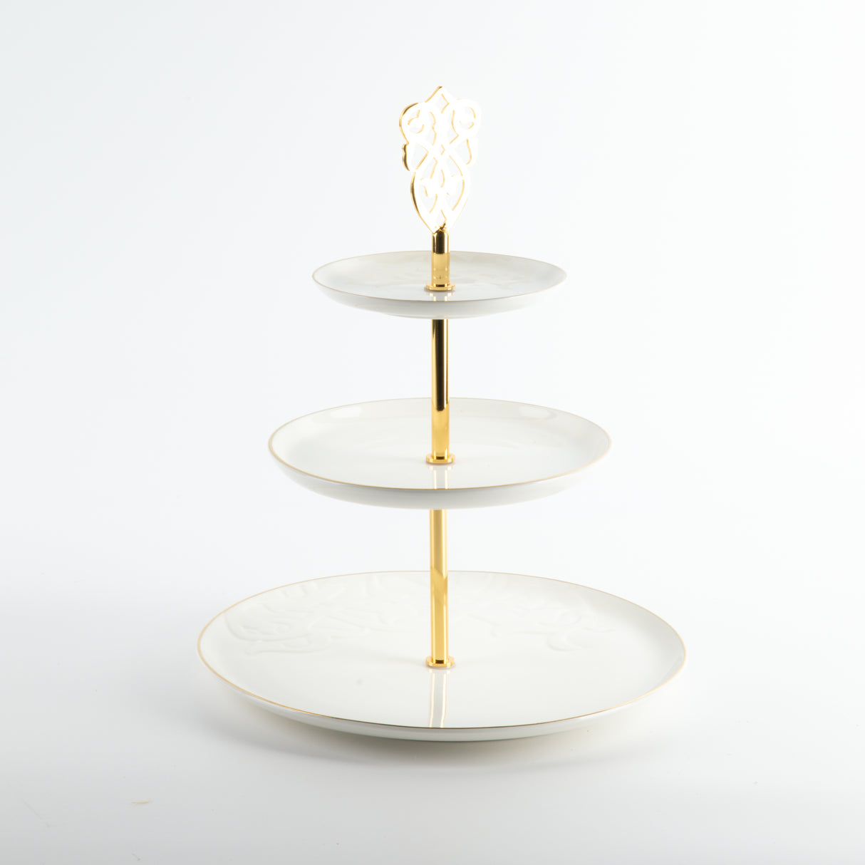 Naqsh - 3 Tier Plate - White & Gold