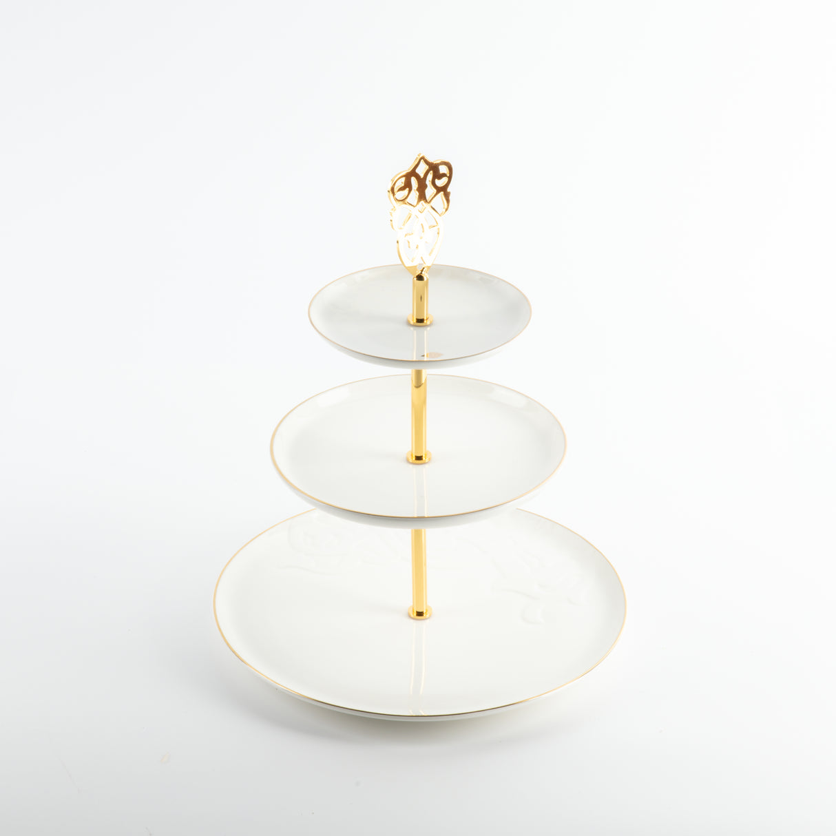 Naqsh - 3 Tier Plate - White & Gold