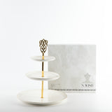 Naqsh - 3 Tier Plate - White & Gold
