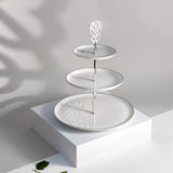 Naqsh - 3 Tier Plate - White & Silver