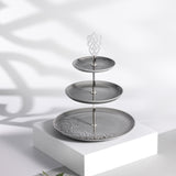 Naqsh - 3 Tier Plate - Grey & Silver