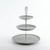 Naqsh - 3 Tier Plate - Grey & Silver