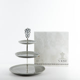 Naqsh - 3 Tier Plate - Grey & Silver