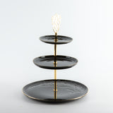 Naqsh - 3 Tier Plate - Black & Gold