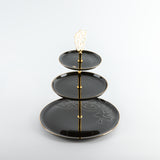 Naqsh - 3 Tier Plate - Black & Gold