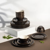 Otantik Dinner Set 18 Pc From Naqsh Black + Gold MS Department Store Oman