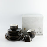Otantik Dinner Set 18 Pc From Naqsh Black + Gold MS Department Store Oman