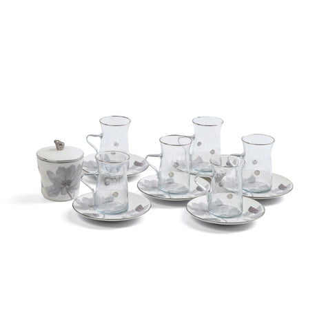 Marisella - Tea Set (13-Pc) - Grey & Silver