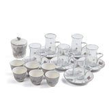 Marisella - Tea Set (19-Pc) - Grey & Silver