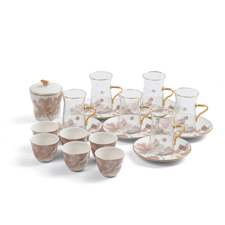Marisella - Tea Set (19-Pc) - Red & Gold