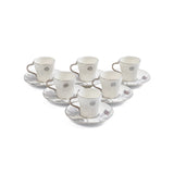 Marisella - Espresso/Turkish Coffee Set (12-Pc) - Grey & Silver