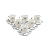 Marisella - Cappuccino Set (12-Pc) - Blue & Silver