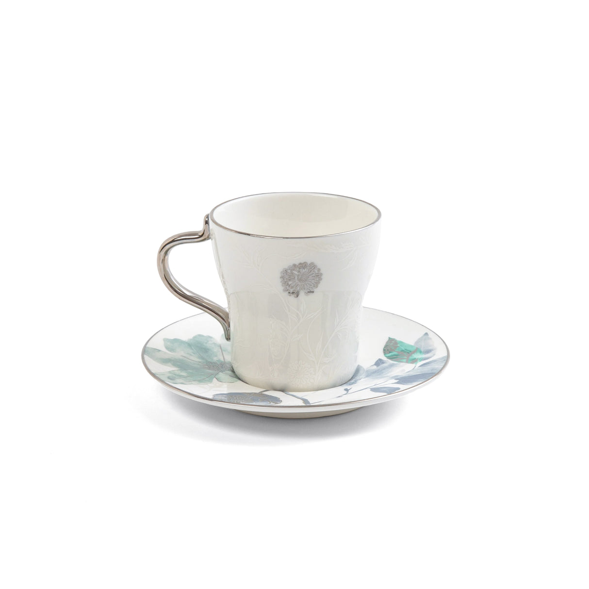 Marisella - Cappuccino Set (12-Pc) - Blue & Silver