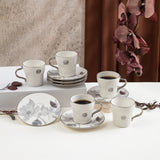 Marisella - Cappuccino Set (12-Pc) - Grey & Silver