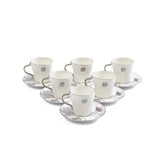 Marisella - Cappuccino Set (12-Pc) - Grey & Silver