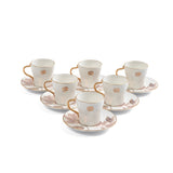 Marisella - Cappuccino Set (12-Pc) - Pink & Gold