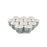Marisella - Arabic Coffee Cups Set (12-Pc) - Blue & Silver